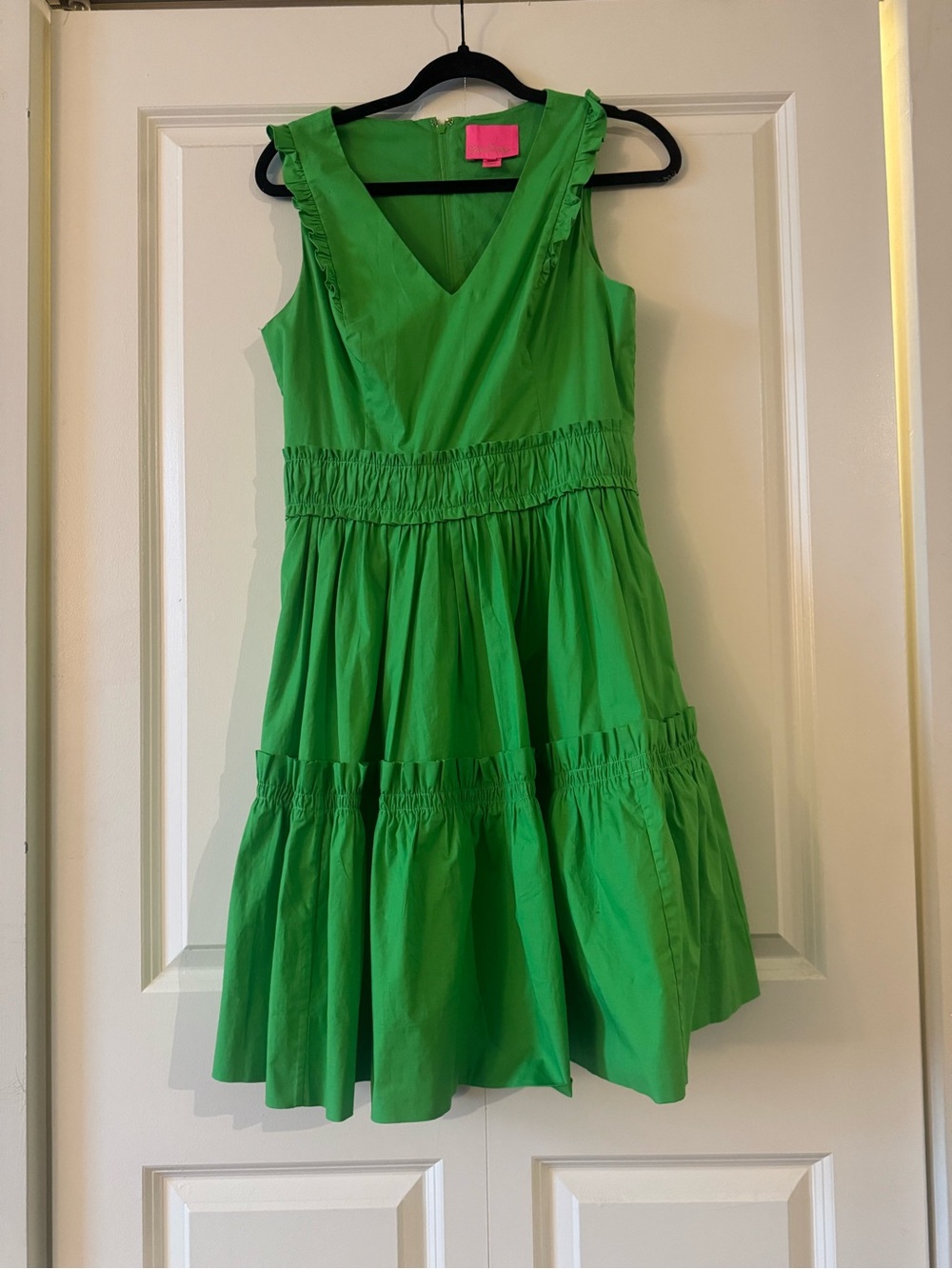 Lilly Pulitzer Bright Green Sleeveless Tiered Dress